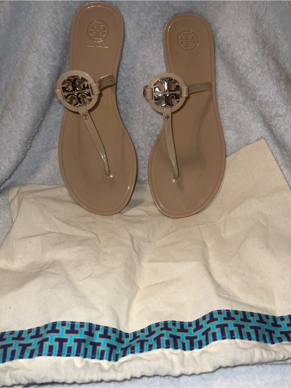 Tory Burch mini miller flat thong jelly Sandals woman size 9